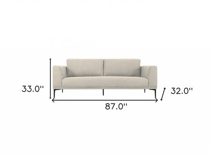 Modern 87" Light Beige Sofa With Removable Cushions