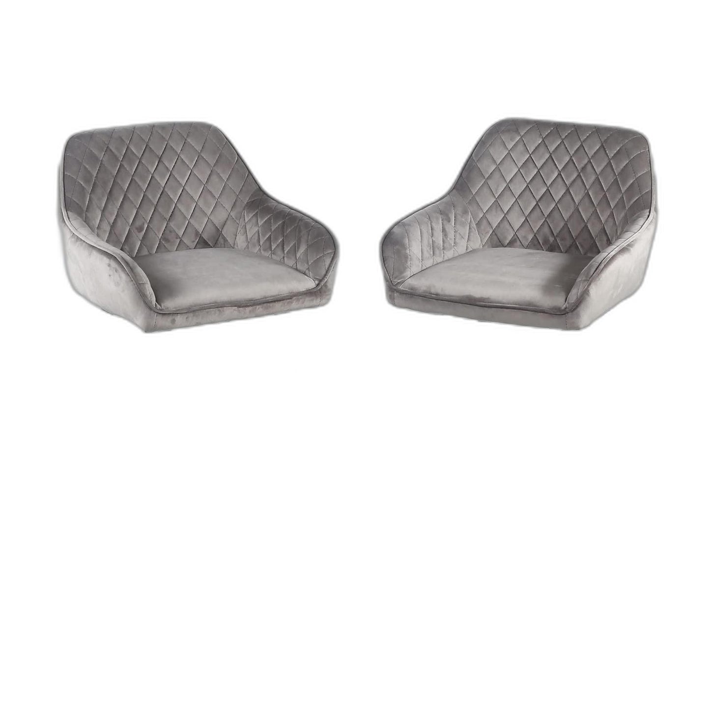 Set Of Two 36" Gray Velvet And Black Iron Bar Height Chairs