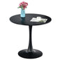 32" Black Round Steel Pedestal Dining Table