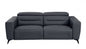 83" Dark Gray Italian Leather and  Black Reclining Sofa