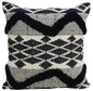 20" X 20" Black and White Chevron Textural Cotton Blend Throw Pillow