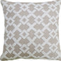 20" X 20" White And Beige Trellis Zippered Cotton Blend Throw Pillow