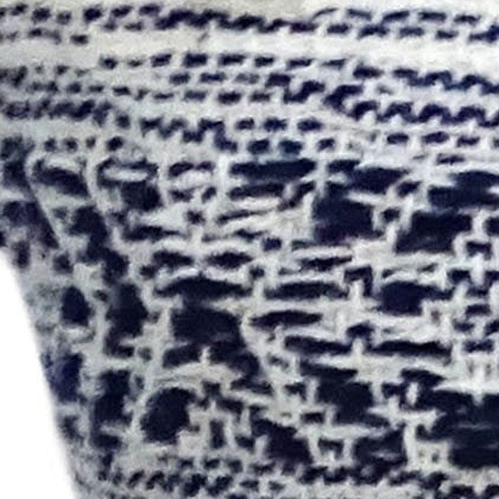 22" X 22" Blue And Peach Southwestern Stripe Handmade Throw Pillow With Tassels