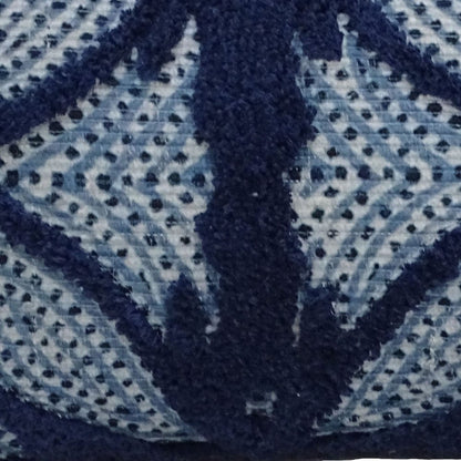 14" X 24" Blue And Light Blue Zippered Cotton Blend Trellis Throw Pillow