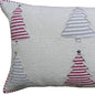 14" X 24" Red And White Zippered Cotton Blend Christmas Trees Throw Pillow