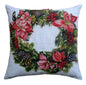 20" X 20" Red And Green Text Zippered Cotton Blend Christmas Wreath Throw Pillow
