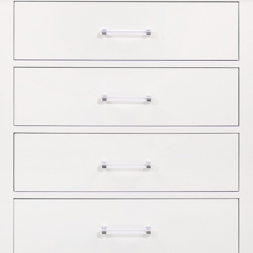 16" White Solid Wood Five Drawer Chest with LED Lighting
