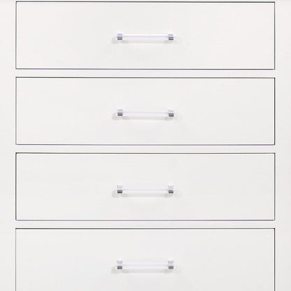16" White Solid Wood Five Drawer Chest with LED Lighting