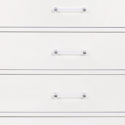 16" White Solid Wood Five Drawer Chest with LED Lighting