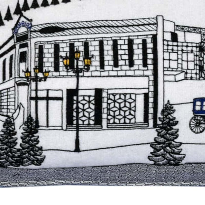 45" White Aspen Daylight Skyline Lumbar Decorative Pillow