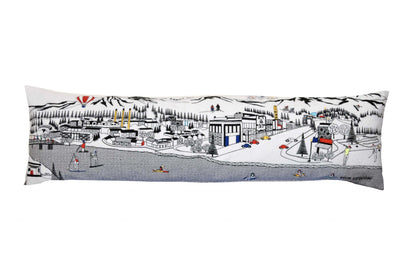 45" White Bend Daylight Skyline Lumbar Decorative Pillow