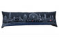 45" Black and White London Nighttime Skyline Lumbar Decorative Pillow