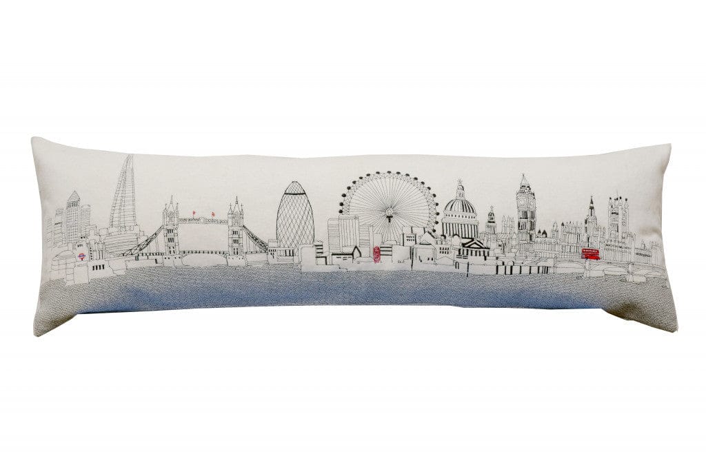 45" White London Daylight Skyline Lumbar Decorative Pillow