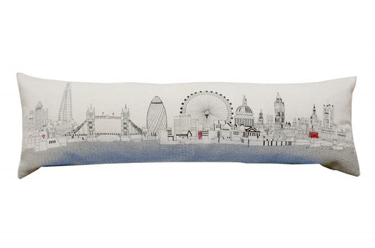 45" White London Daylight Skyline Lumbar Decorative Pillow