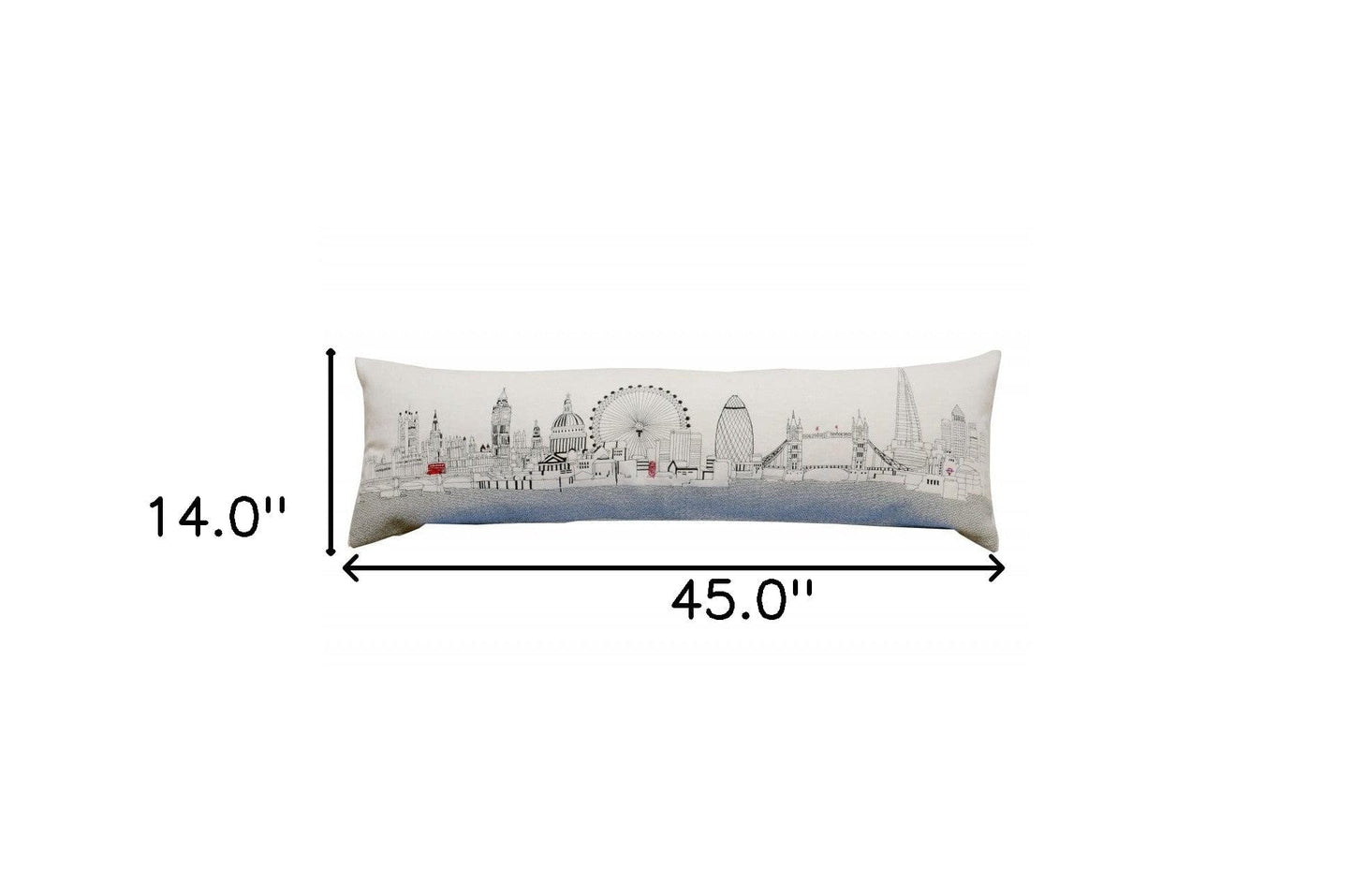 45" White London Daylight Skyline Lumbar Decorative Pillow