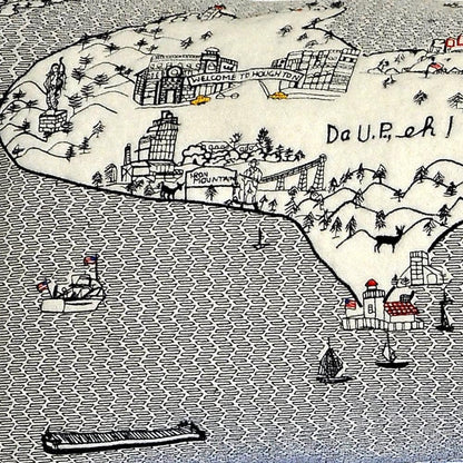 45" White Michigan Daylight Skyline Lumbar Decorative Pillow