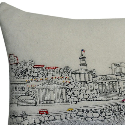 45" White Nashville Daylight Skyline Lumbar Decorative Pillow
