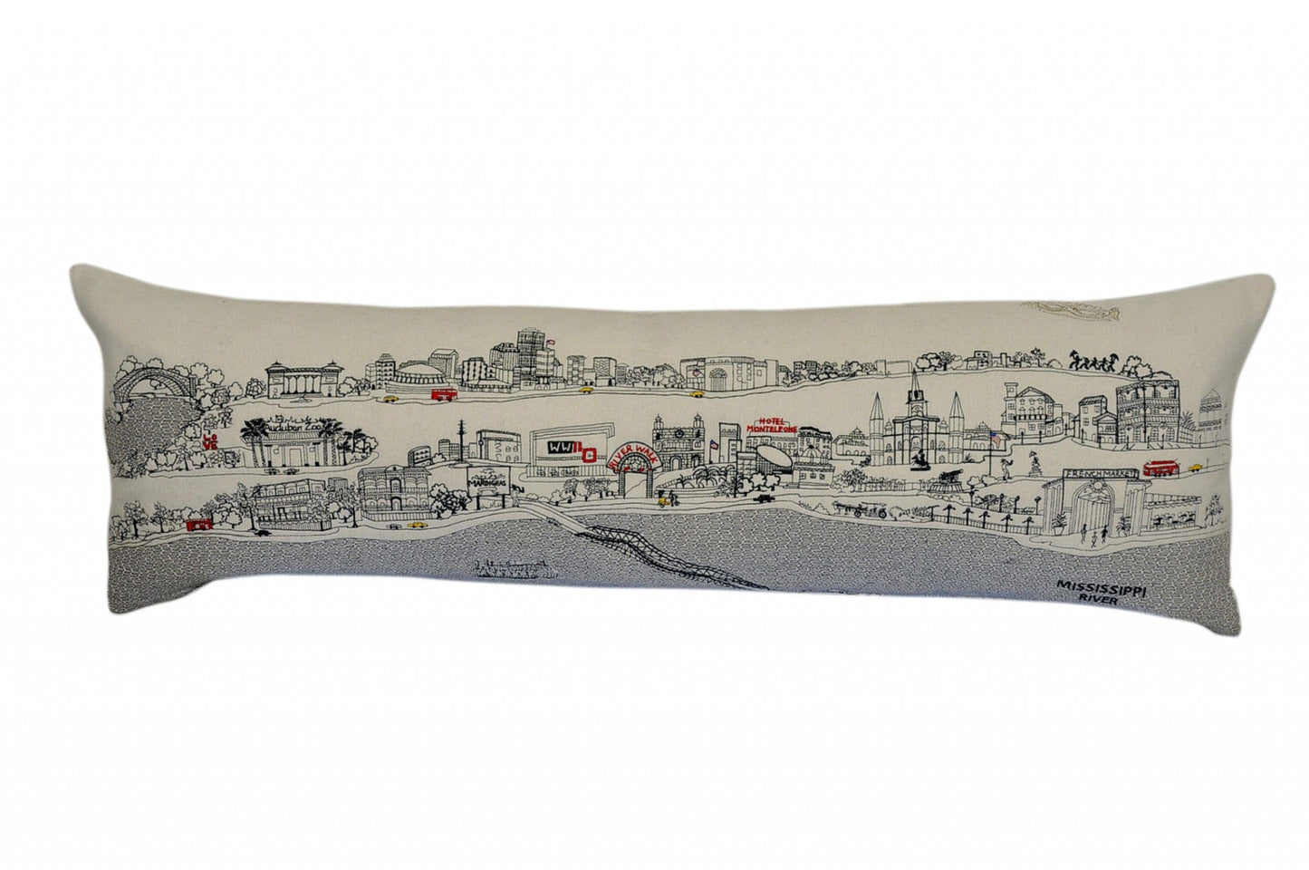 45" White New Orleans Daylight Skyline Lumbar Decorative Pillow