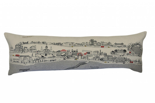 45" White New Orleans Daylight Skyline Lumbar Decorative Pillow