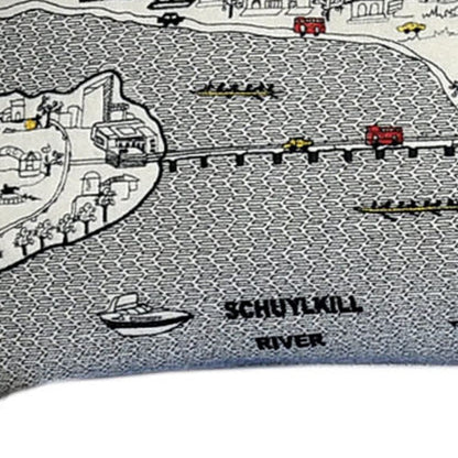 45" White Philadelphia Daylight Skyline Lumbar Decorative Pillow