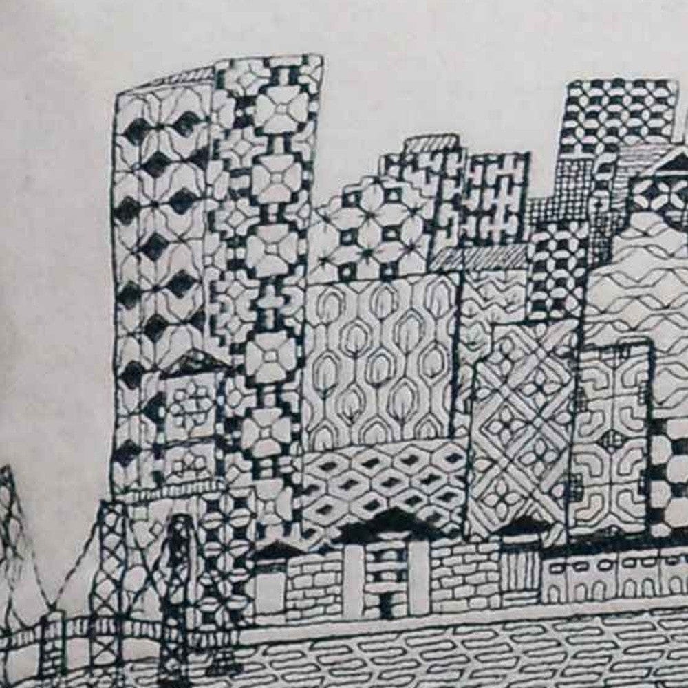 45" White San Francisco Daylight Skyline Lumbar Decorative Pillow