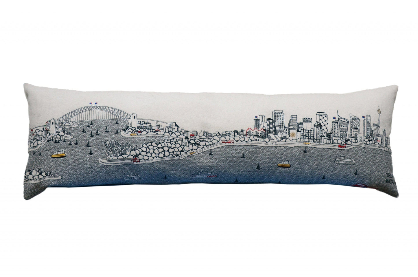 45" White Sydney Daylight Skyline Lumbar Decorative Pillow