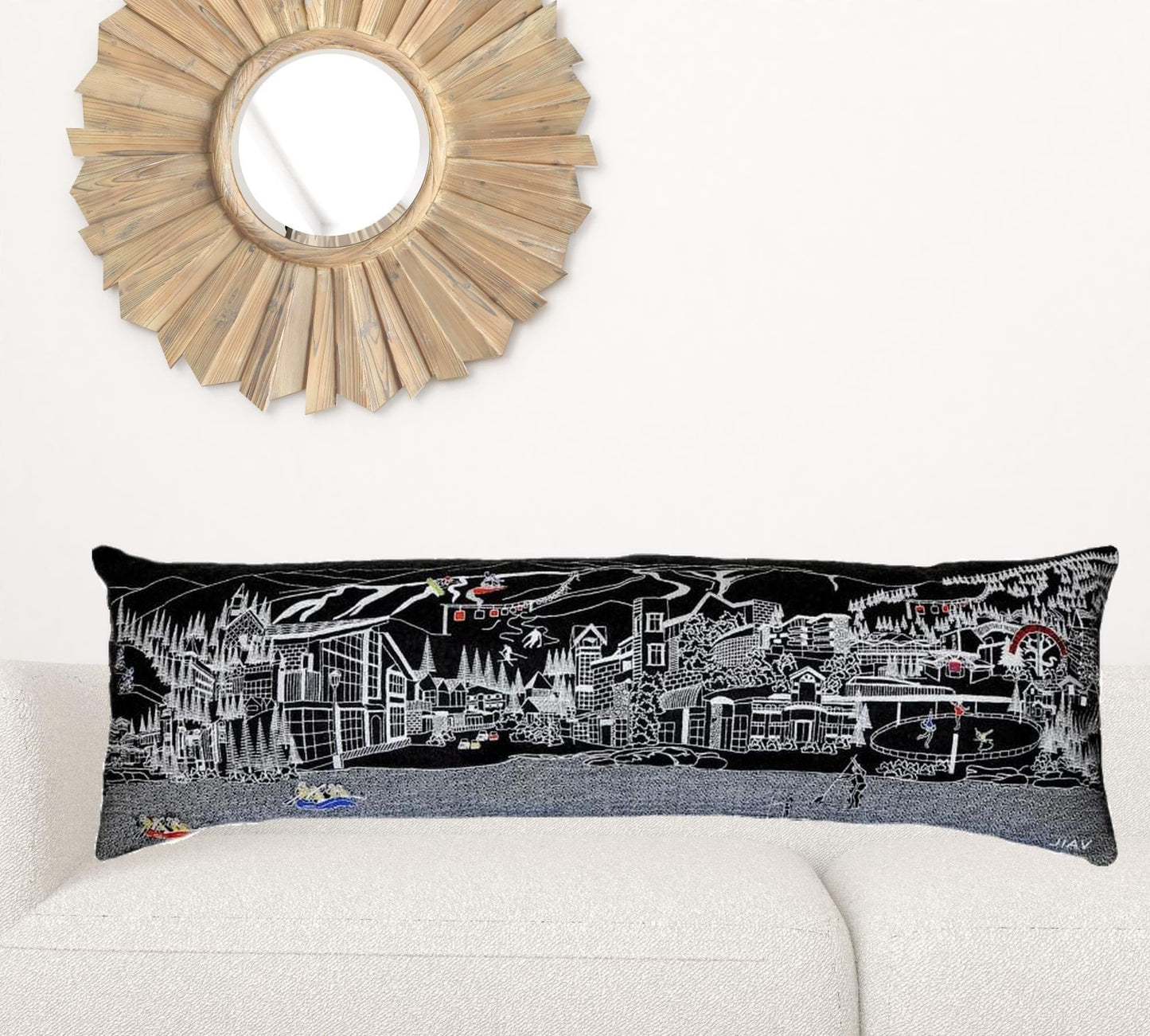 45" BlackVail Nighttime Skyline Lumbar Decorative Pillow