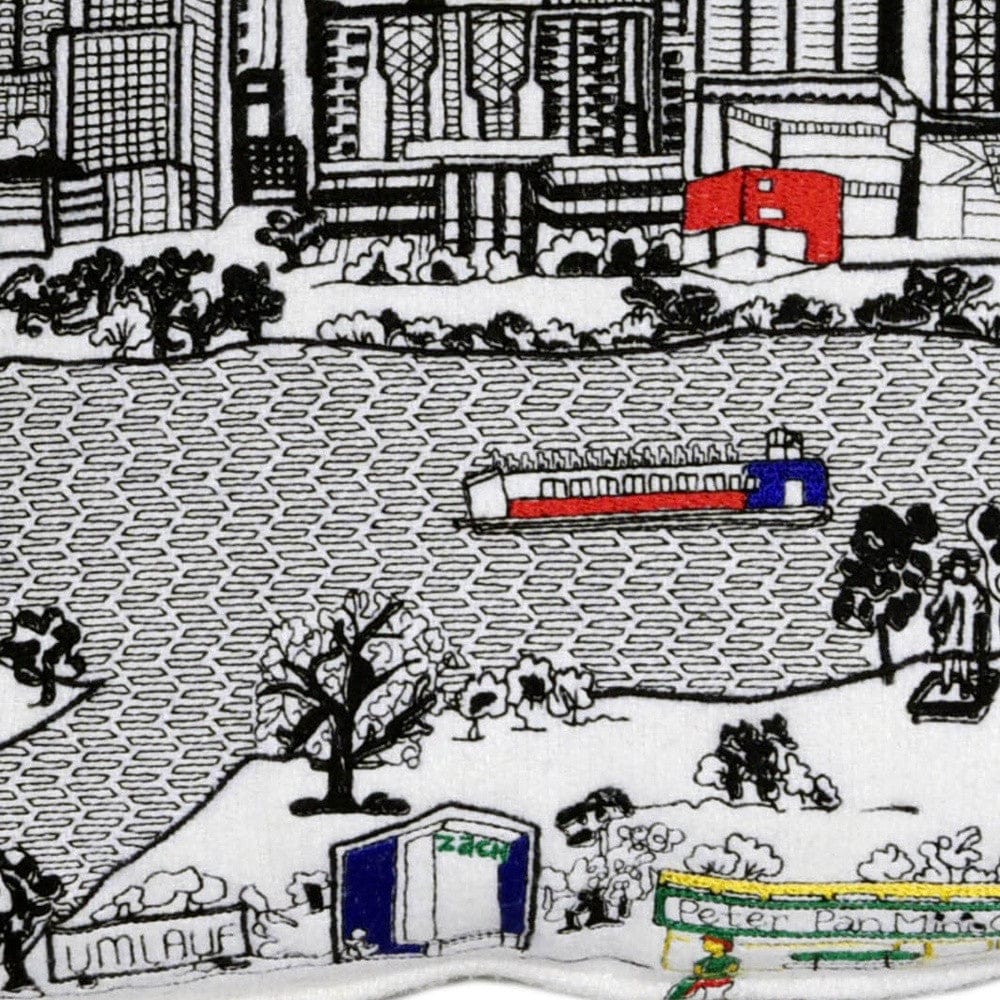 24" White Atlanta Daylight Skyline Lumbar Decorative Pillow