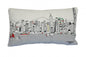 24" White Hong Kong Daylight Skyline Lumbar Decorative Pillow