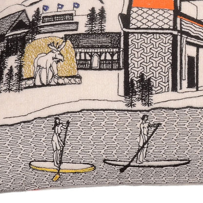 24" White Jackson Daylight Skyline Lumbar Decorative Pillow