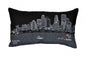 24" Black Minneapolis Nighttime Skyline Lumbar Decorative Pillow