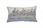 24" White NYC Daylight Skyline Lumbar Decorative Pillow