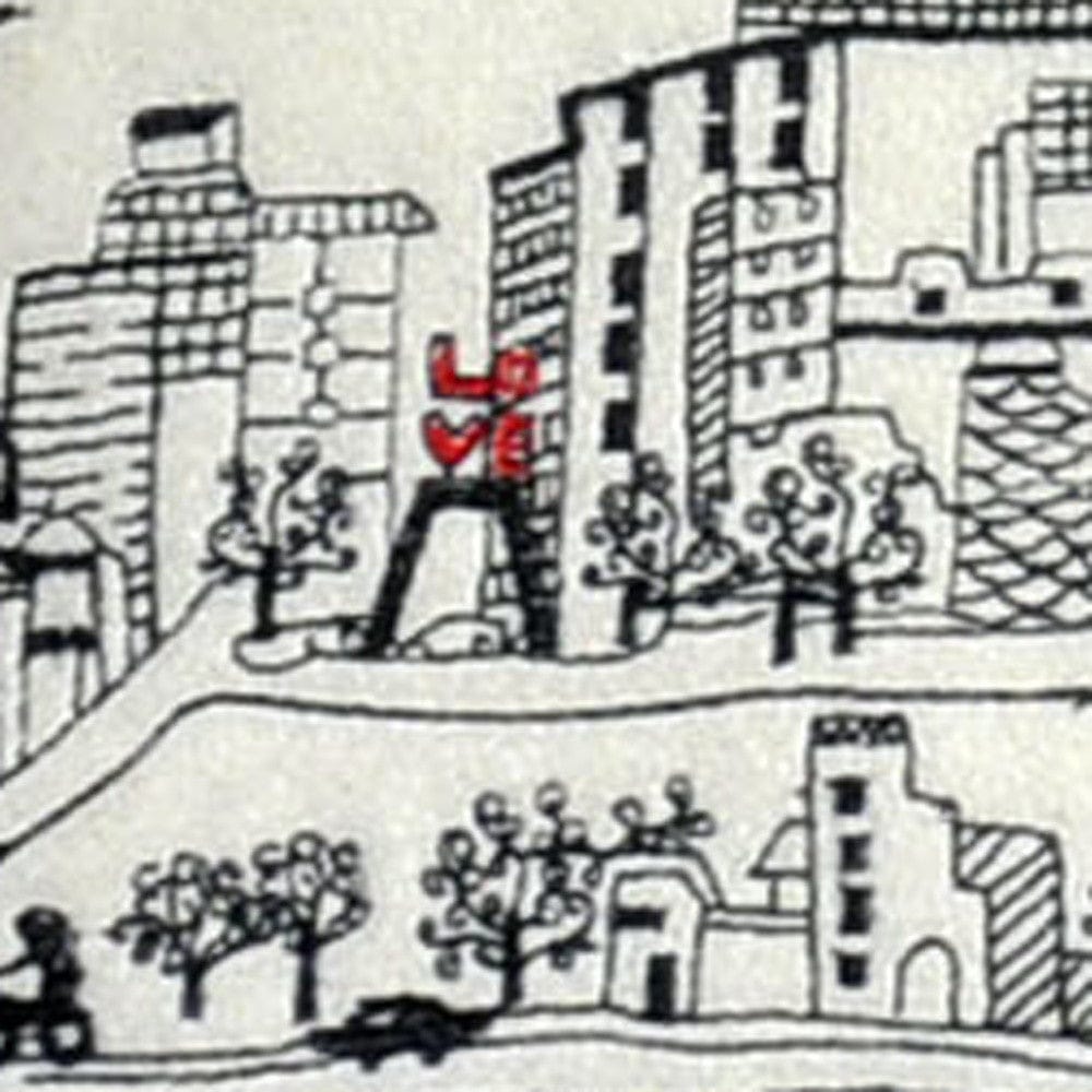 24" White Philadelphia Daylight Skyline Lumbar Decorative Pillow