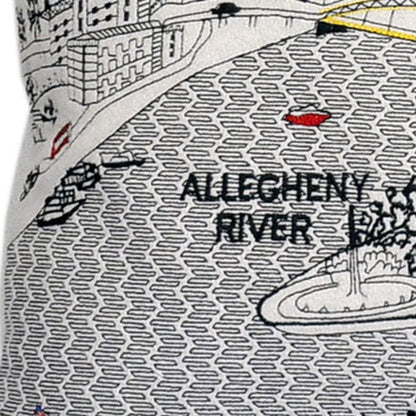 24" White Pittsburgh Daylight Skyline Lumbar Decorative Pillow