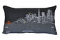 24" Black San Francisco Nighttime Skyline Lumbar Decorative Pillow