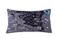 35" Black South Jersey Shore Nighttime Skyline Lumbar Decorative Pillow