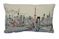 24" White Tokyo Daylight Skyline Lumbar Decorative Pillow