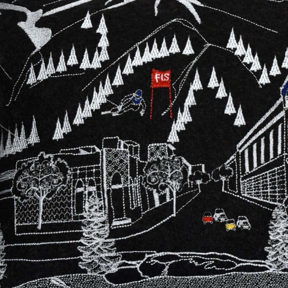 35" Black Aspen Nighttime Skyline Lumbar Decorative Pillow