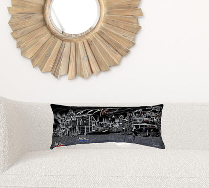 35" BlackVail Nighttime Skyline Lumbar Decorative Pillow
