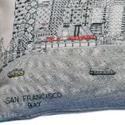35" White San Francisco Daylight Skyline Lumbar Decorative Pillow
