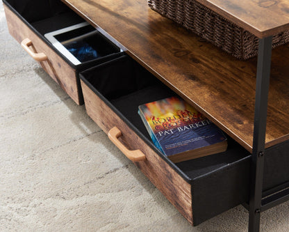 40" Brown Manufactured Wood Rectangular Coffee Table