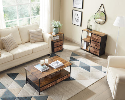 40" Brown Manufactured Wood Rectangular Coffee Table