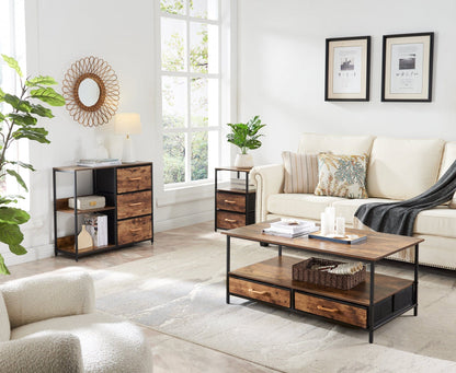 40" Brown Manufactured Wood Rectangular Coffee Table