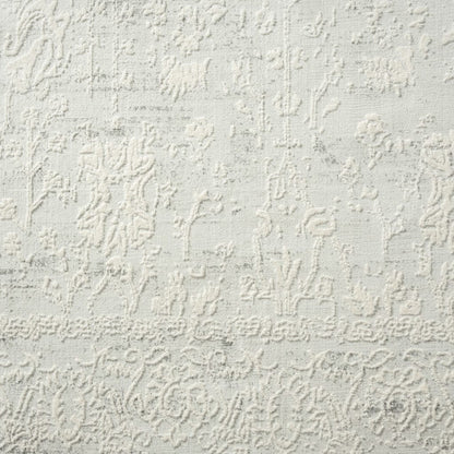 2' X 3' Ivory And Gray Floral Stain Resistant Area Rug