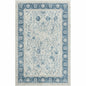 2' X 3' Blue Gray And Ivory Floral Stain Resistant Area Rug