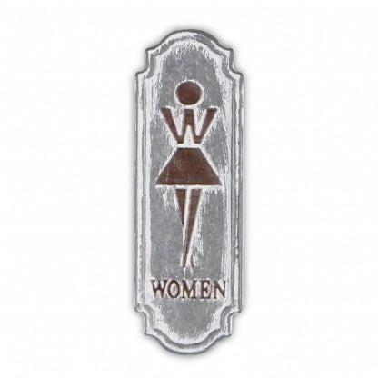 12" Rustic Gray Metal Womens Room Wall Decor