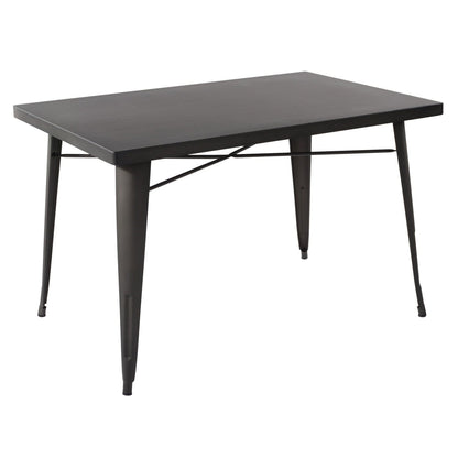 32" Gunmetal Gray Rectangular Sleek and Chic Dining Table
