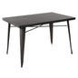 32" Gunmetal Gray Rectangular Sleek and Chic Dining Table