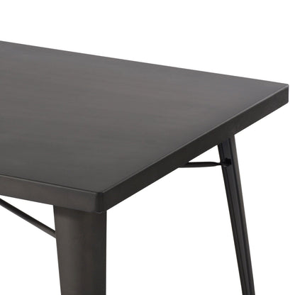 32" Gunmetal Gray Rectangular Sleek and Chic Dining Table