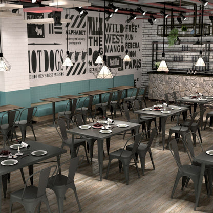 32" Gunmetal Gray Rectangular Sleek and Chic Dining Table